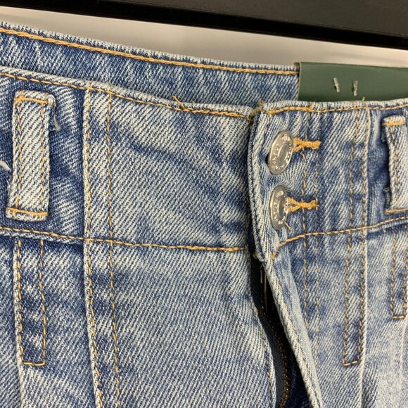 Wild Fable Shorts Blue Highest Rise A Line Pleated Bermuda Denim - Picture 6 of 12